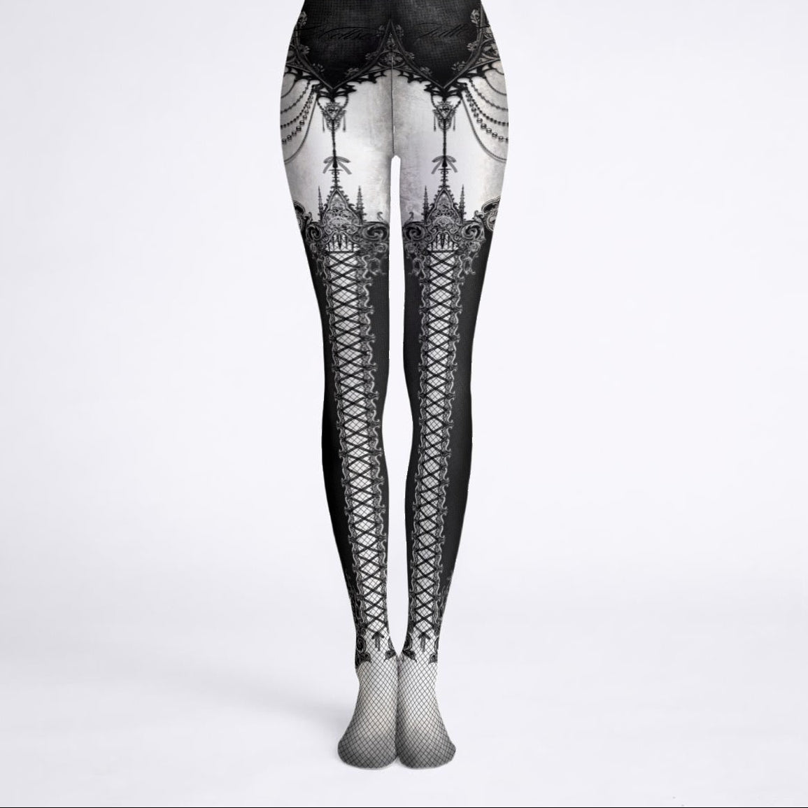 Élise Illustrated Tights Monochrome