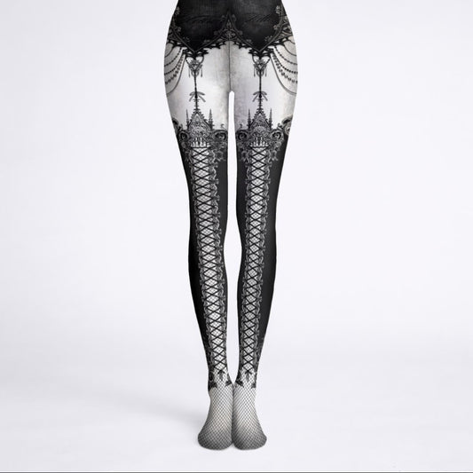 Élise Illustrated Tights Monochrome