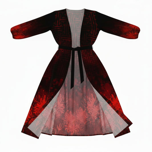 Hell Flower Chiffon Robe