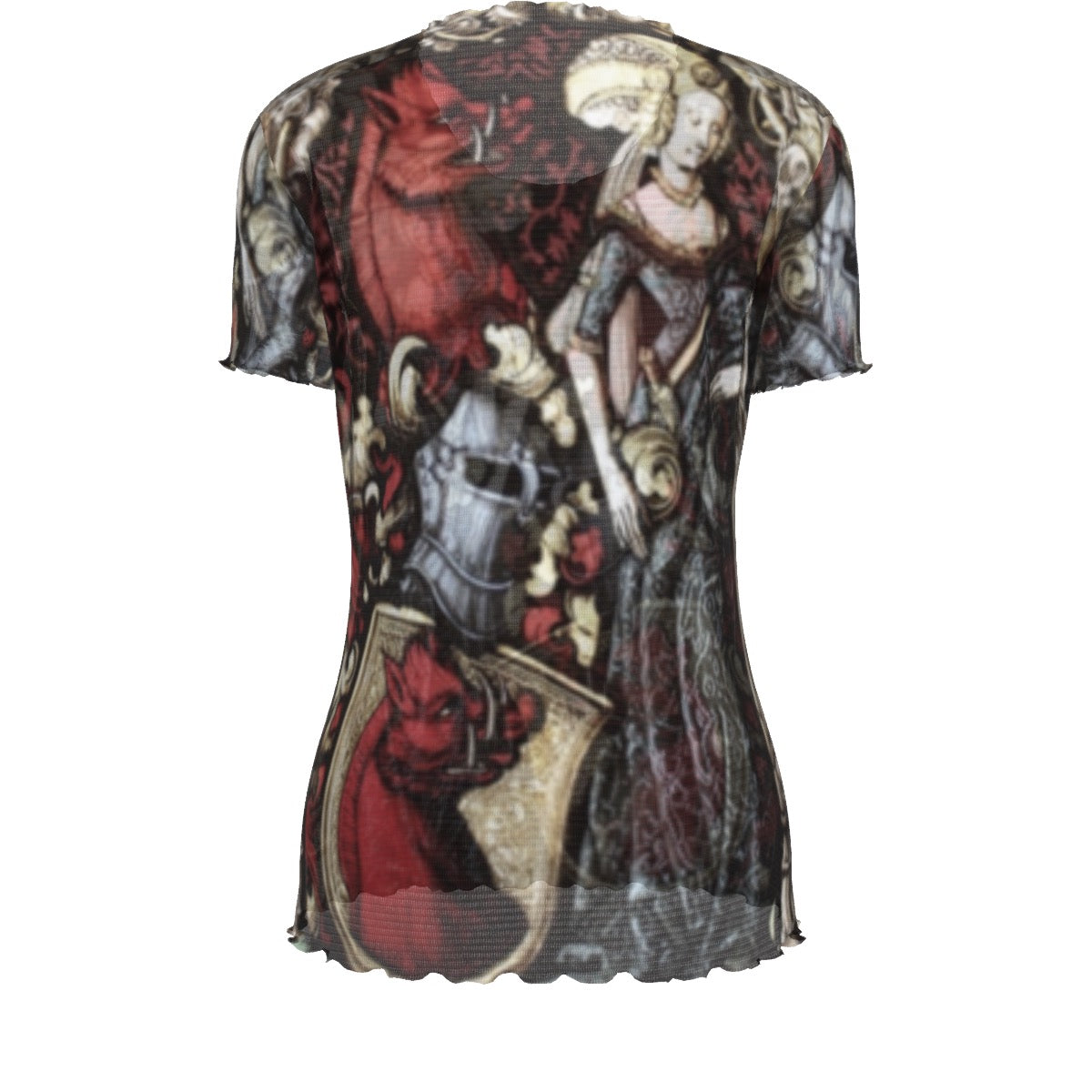 Medieval Danse Macabre Short Sleeve Mesh Blouse