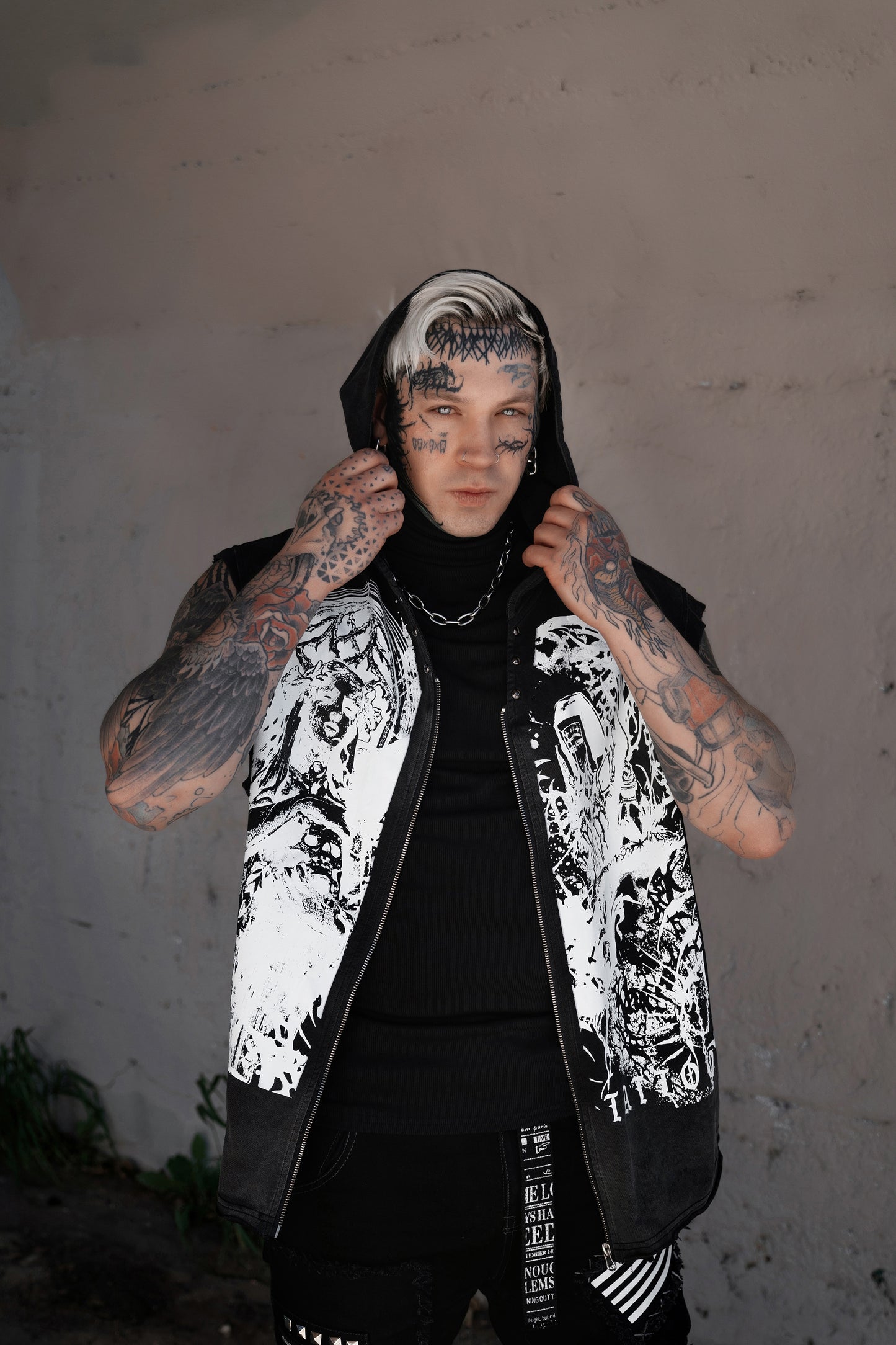 Faith Reaper Vintage Washed Zip-Up Hooded Tank Top