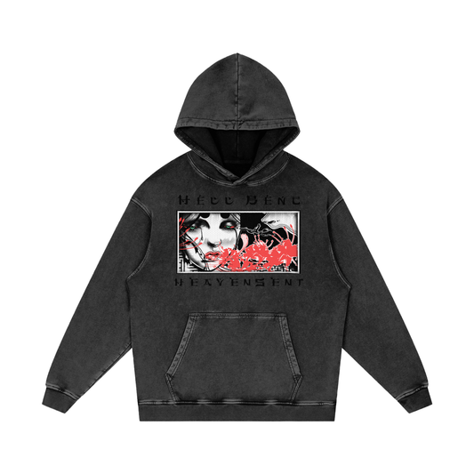 HellBent Acid Wash Oversize Hoodie
