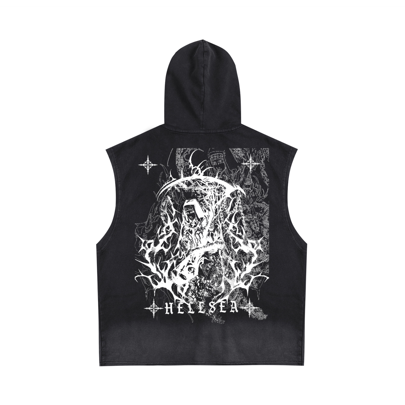 Faith Reaper Vintage Washed Zip-Up Hooded Tank Top