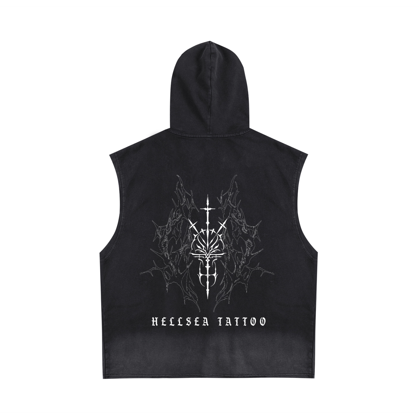 Blvck Briar Sigil Vintage Washed Zip-Up Hooded Tank Top