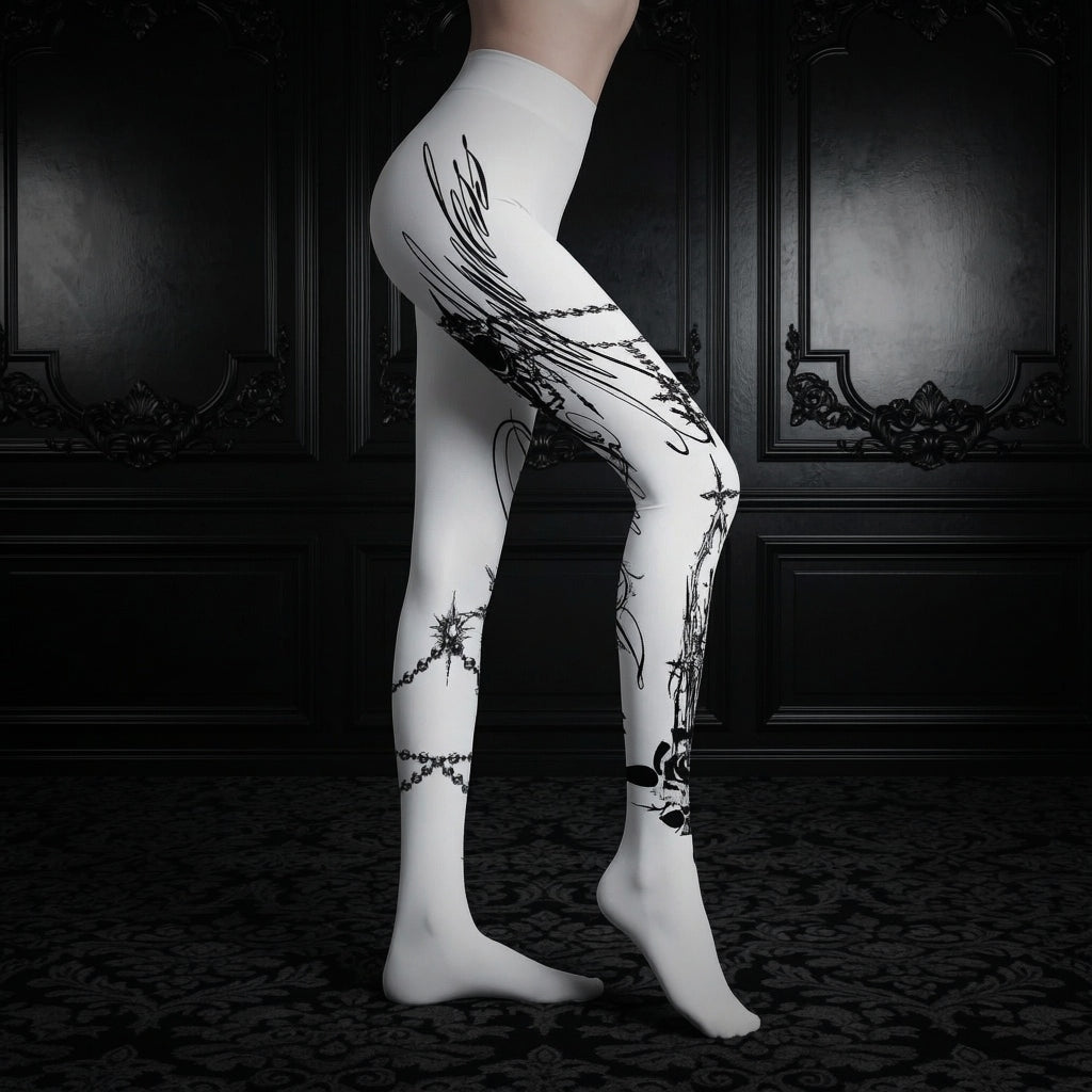 White Romantic Tights