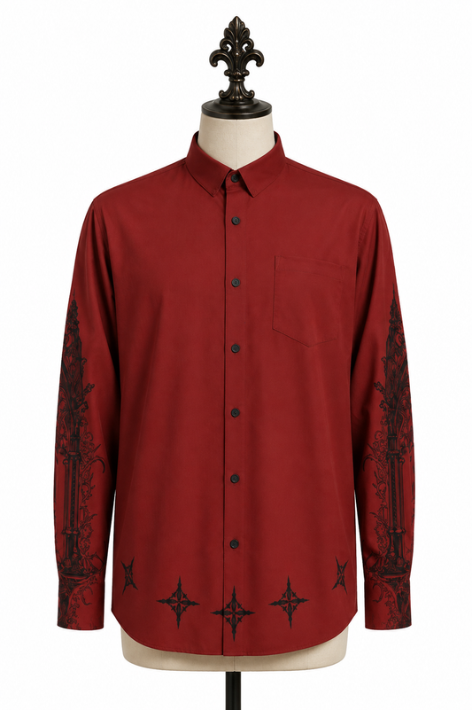 Ox Blood Vampire Cathedral Long Sleeve Shirt