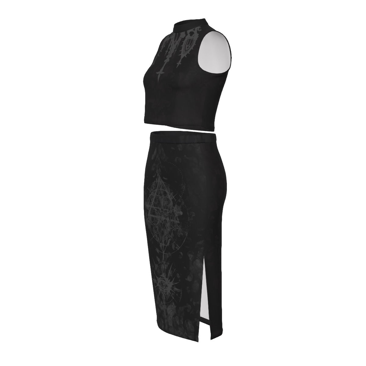 Cathedral Fractal Tank Top & Split High Skirt Set